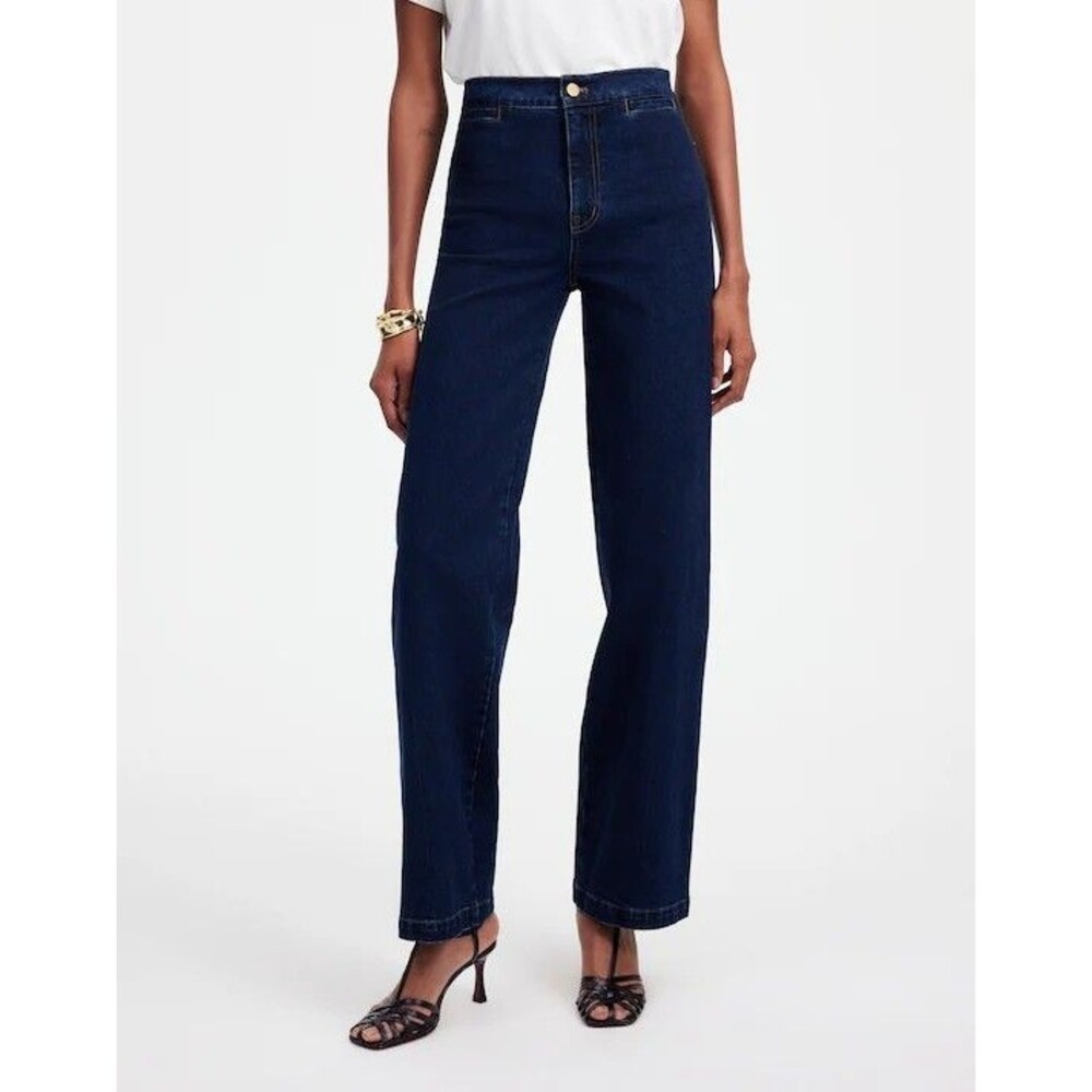 Madewell Emmet Wide Leg High Rise Jeans Dark Denim Retro Grunge Indie Size 28